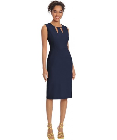 Women's Knee-Length Sleeveless Dress with Neck Cutouts Twilight Navy $16.29 Dresses