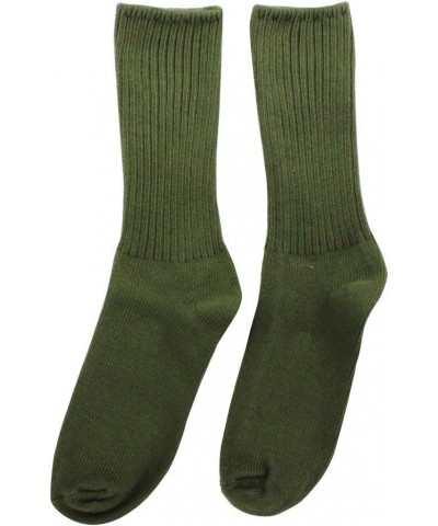 Organic Natural Cotton Classic Cushion Crew Socks for Men & Women - One Pair Medium Size Olive 9-11 $10.80 Socks
