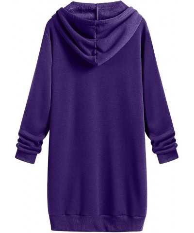 Women's Oversized Zip Up Hoodies Sweatshirts Cute Hooded Pullover Tops Sweaters Casual Fall Jackets with Pockets B Purple $10...