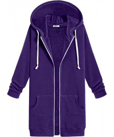 Women's Oversized Zip Up Hoodies Sweatshirts Cute Hooded Pullover Tops Sweaters Casual Fall Jackets with Pockets B Purple $10...