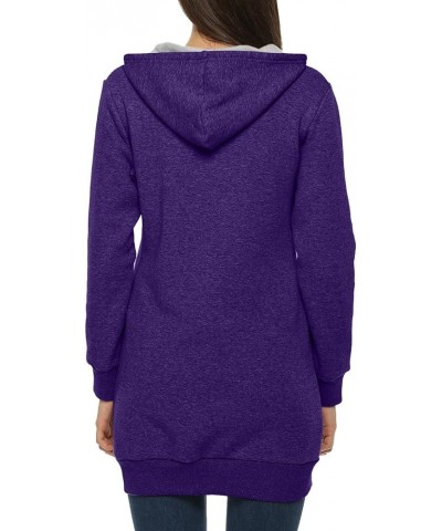 Women's Oversized Zip Up Hoodies Sweatshirts Cute Hooded Pullover Tops Sweaters Casual Fall Jackets with Pockets B Purple $10...