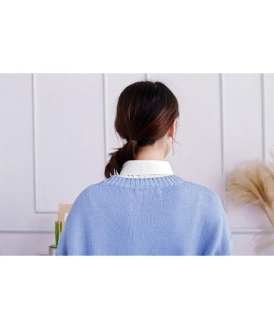 Detachable Shiny Rhinestone Fake Collar Half Shirt Blouse Chiffon False Collar White $10.79 Blouses