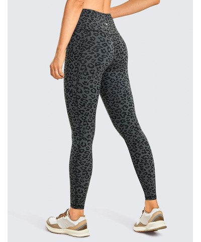 Women's Naked Feeling Workout Leggings 25 Inches - High Waisted 7/8 Drawstring Yoga Tight Pants with Pockets Leopard Printed ...