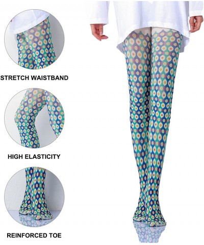 Women Tights, Opaque High Waist Pantyhose, Vintage Control Top Stockings Geometric $15.98 Socks