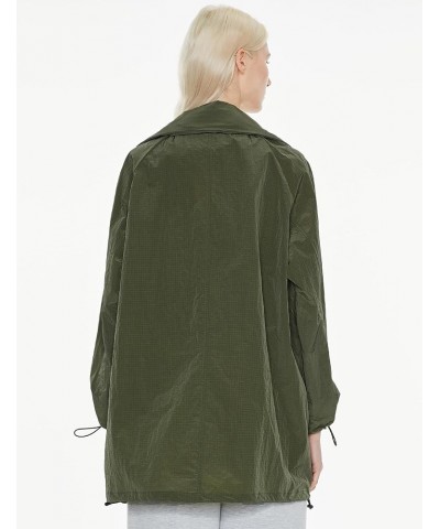 Women's Lightweight Windbreaker Hooded Rain Jacket Relaxed Fit Raincoat with Pockets for Outdoor Armygreen $46.74 Coats
