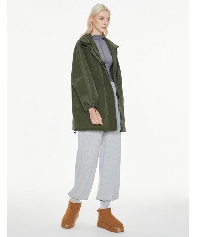 Women's Lightweight Windbreaker Hooded Rain Jacket Relaxed Fit Raincoat with Pockets for Outdoor Armygreen $46.74 Coats