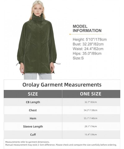 Women's Lightweight Windbreaker Hooded Rain Jacket Relaxed Fit Raincoat with Pockets for Outdoor Armygreen $46.74 Coats