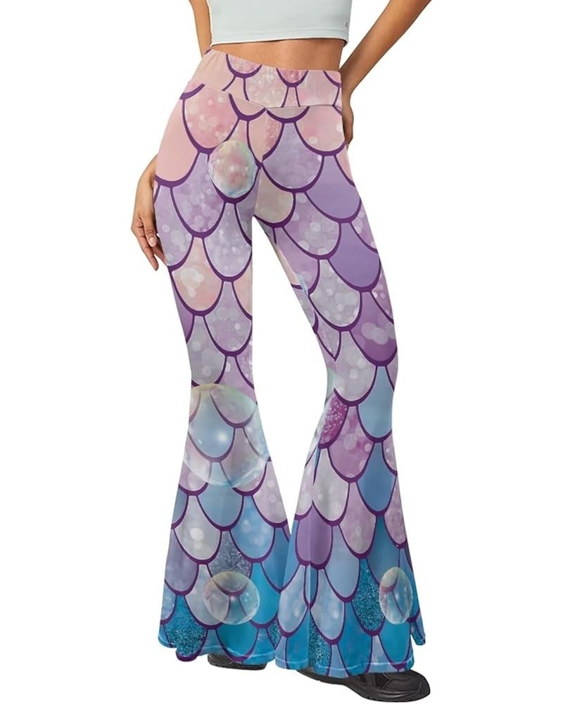 Bootcut High Waisted Yoga Pants for Women Wide Leg Pant Trousers Stretchy Flare Leggings Workout Sweatpants Mermaid Scale 2 $...