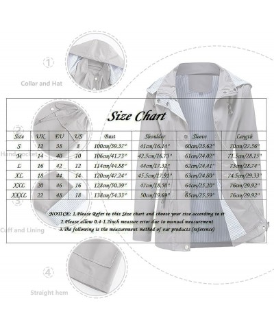 Women's Fleece Lined Anorak Rain Jacket Striped Climbing Long Hooded Oversized Pockets Autumn Winter Purple $28.66 Coats