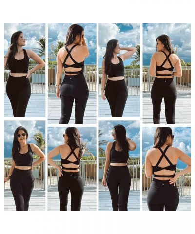Women's Sports Bra, Criss-Cross Twist Back Padded Yoga Crop Top Medium Support Workout Longline Tank Top Green $9.34 Lingerie