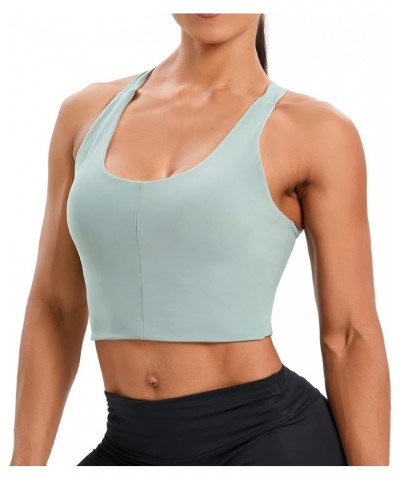 Women's Sports Bra, Criss-Cross Twist Back Padded Yoga Crop Top Medium Support Workout Longline Tank Top Green $9.34 Lingerie