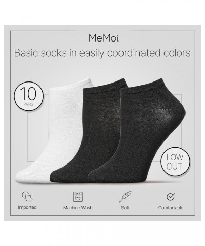 Low Cut Womens Socks Bulk Pack - Moisture Wicking Socks for Women, Includes 10 Pairs Womens Socks Size 9-11 - One Size Black-...