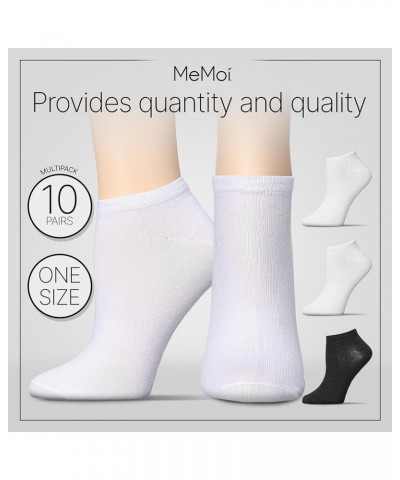 Low Cut Womens Socks Bulk Pack - Moisture Wicking Socks for Women, Includes 10 Pairs Womens Socks Size 9-11 - One Size Black-...