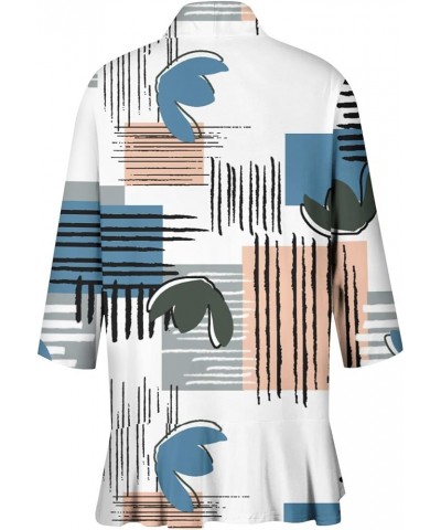 Women's Open Front Cardigan 3/4 Sleeve Casual Duster Cardigans Lightweight Blouse Tops Coat Retro Print Jackets 3-white $8.91...