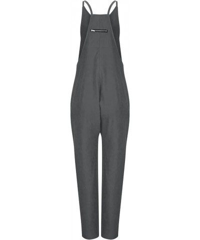 Overall Jumpsuit for Women Fall Onesie Rompers Cami Wide Leg Jumpsuit Spaghetti Strap Loose Baggy Overalls Jumper Stylea5-gra...