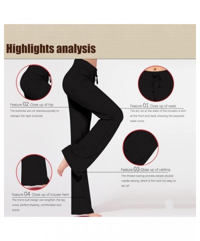 Wide Leg Yoga Pants for Women Plus Size High Waist Stretchy Flare Leggings Soft Drawstring Pockets Workout Cargo Sweatpants C...