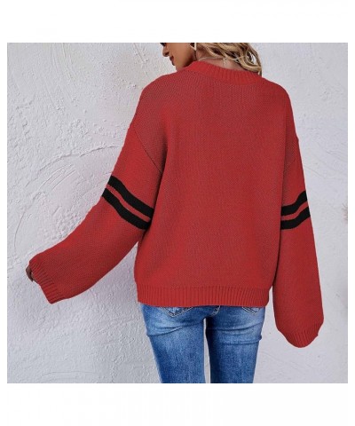 2023 Valentine's Day Sweater for Women Loose Casual Long Sleeve Crewneck Knit Pullover Heart Print Lightweight Jumper Tops Re...
