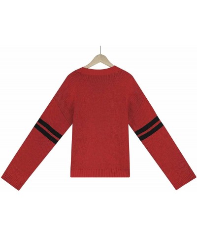 2023 Valentine's Day Sweater for Women Loose Casual Long Sleeve Crewneck Knit Pullover Heart Print Lightweight Jumper Tops Re...