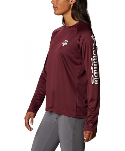 Women's Collegiate Tidal Tee Ls Shirt Texas A&M Aggies Large Tam - Deep Maroon, White $11.61 T-Shirts