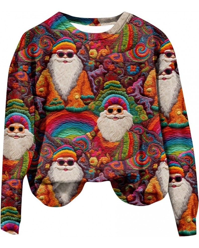 Christmas Sweatshirts for Women 2023 Xmas 3D Graphic Hoodies Long Sleeve Plus Size Tops Oversized T Shirts Pullover 7orange $...