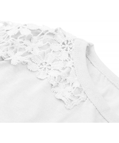 Womens Lace Tops Dressy Casual Blouses Trendy Shirts Cutout Long Sleeve Tshirts Summer Fashion 2024 T Shirt Loose Fit Top Whi...
