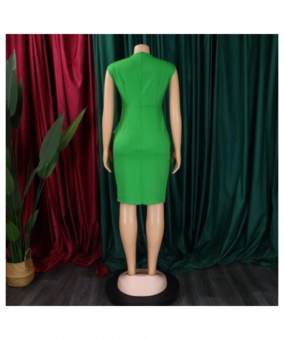 Plus Size Midi Pencil Dress for Women Elegant Ruffle Sleeve Round Neck Bodycon Cocktail Party Formal Dress Z00-green $9.71 Dr...