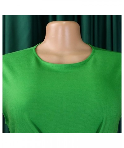 Plus Size Midi Pencil Dress for Women Elegant Ruffle Sleeve Round Neck Bodycon Cocktail Party Formal Dress Z00-green $9.71 Dr...