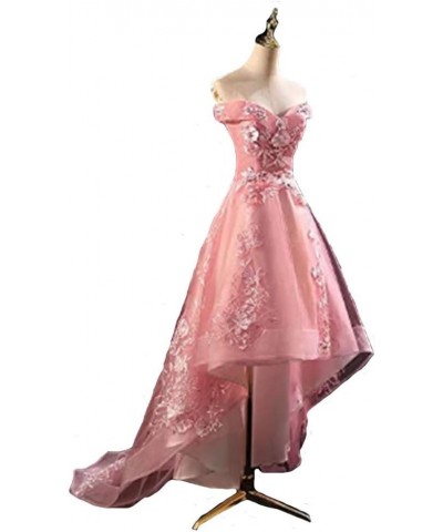 Women's Off Shoulder High Low Prom Dresses Appliques Homecoming Dresses for Teens Blush $38.00 Dresses