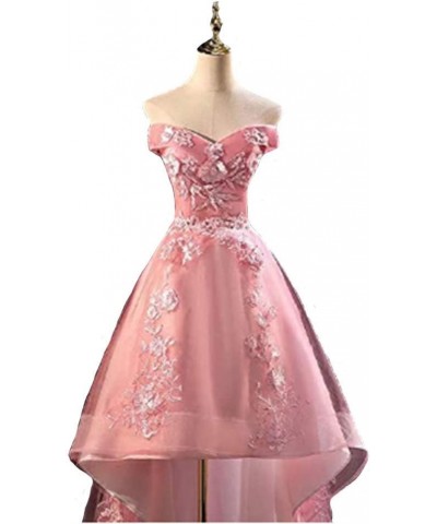 Women's Off Shoulder High Low Prom Dresses Appliques Homecoming Dresses for Teens Blush $38.00 Dresses