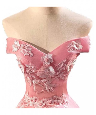 Women's Off Shoulder High Low Prom Dresses Appliques Homecoming Dresses for Teens Blush $38.00 Dresses