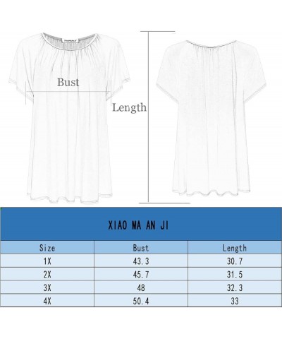 Womens Plus Size Tops Short Sleeve Shirt Flutter Flowy Loose Blouse Tunic Top 1X-4X F1 Sunflower $10.99 Tops