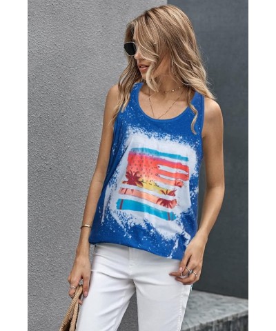 Sun Salt Sand Coconut Tree Tank Top for Women Beach Party Sleeveless Summer Whiskey Shirt Hawaiian Vacation Tanks Cami Tie-dy...