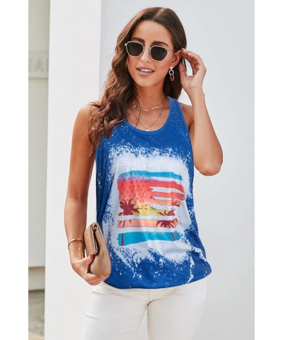 Sun Salt Sand Coconut Tree Tank Top for Women Beach Party Sleeveless Summer Whiskey Shirt Hawaiian Vacation Tanks Cami Tie-dy...