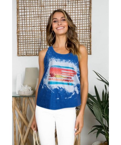Sun Salt Sand Coconut Tree Tank Top for Women Beach Party Sleeveless Summer Whiskey Shirt Hawaiian Vacation Tanks Cami Tie-dy...