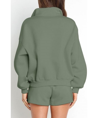Women's Oversized 2 Piece Lounge Matching Sets Half Zip Sweatshirts Sweatsuit Green $20.39 Sleep & Lounge
