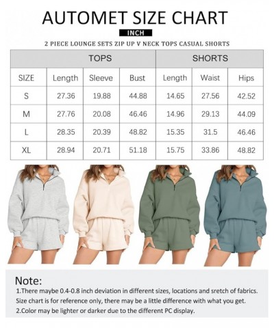 Women's Oversized 2 Piece Lounge Matching Sets Half Zip Sweatshirts Sweatsuit Green $20.39 Sleep & Lounge