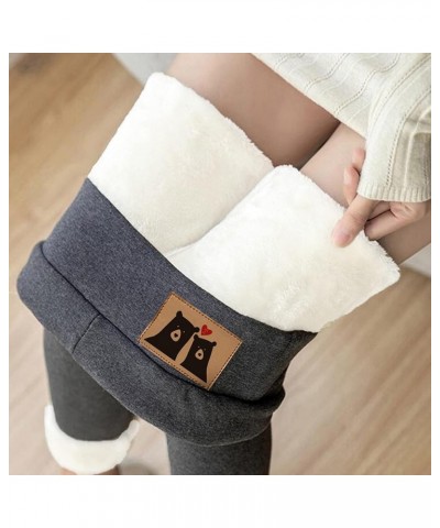 Womens Sherpa Lined Leggings Winter Warm Elastic Thermal Pants Soft Fleece Lining Thick Yoga Tights Underwear Bottoms 03 Gray...
