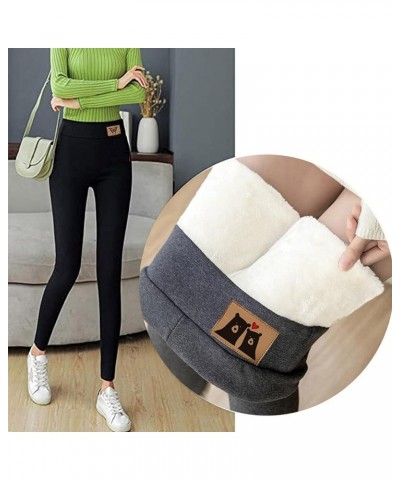 Womens Sherpa Lined Leggings Winter Warm Elastic Thermal Pants Soft Fleece Lining Thick Yoga Tights Underwear Bottoms 03 Gray...