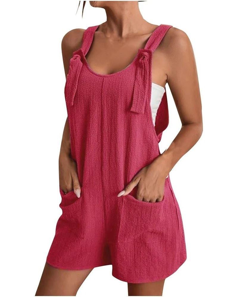 Casual Overall Shorts for Women Loose Fit Adjustable Strap One Piece Jumpsuits Sleeveless Short Rompers with Pockets L011-hot...