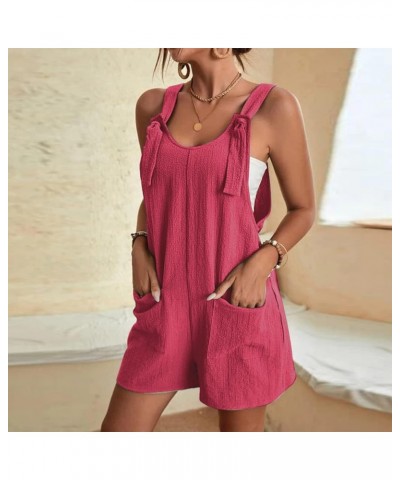 Casual Overall Shorts for Women Loose Fit Adjustable Strap One Piece Jumpsuits Sleeveless Short Rompers with Pockets L011-hot...