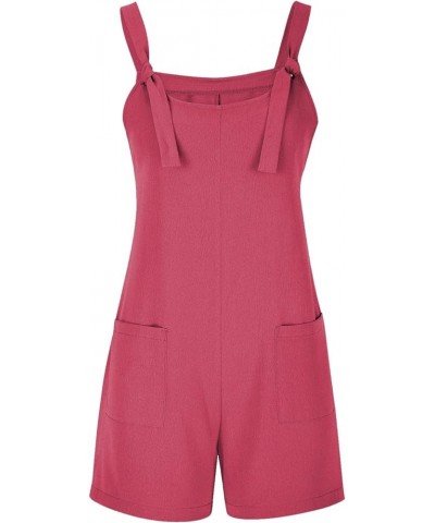 Casual Overall Shorts for Women Loose Fit Adjustable Strap One Piece Jumpsuits Sleeveless Short Rompers with Pockets L011-hot...