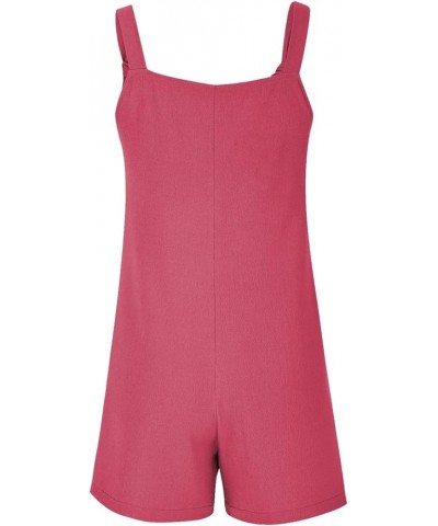 Casual Overall Shorts for Women Loose Fit Adjustable Strap One Piece Jumpsuits Sleeveless Short Rompers with Pockets L011-hot...