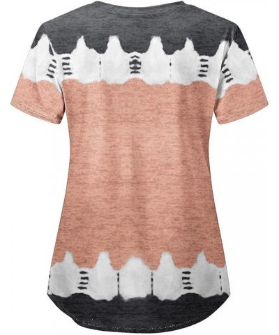 Summer Workout Tops for Women 2023 Casual Short Sleeve Shirts for Juniors Color Stitching Vneck Tshirts with Pockets Gray 52 ...