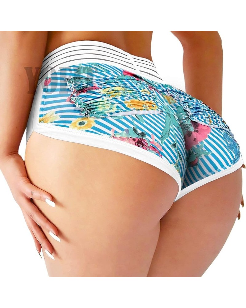 Booty Shorts for Women Sexy Slutty Butt Scrunch Twerk Shorts Daisy Dukes Cute Athleisure Shorts 0 Printed Booty Cut - Floral&...