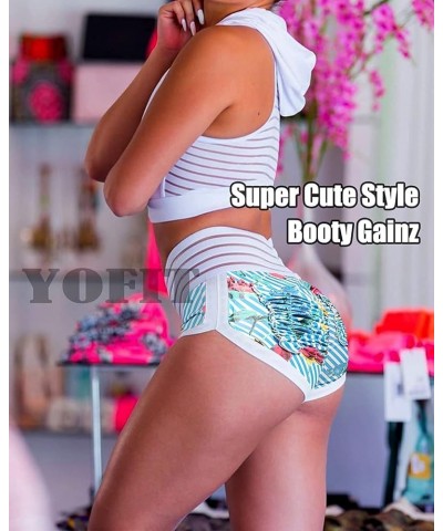 Booty Shorts for Women Sexy Slutty Butt Scrunch Twerk Shorts Daisy Dukes Cute Athleisure Shorts 0 Printed Booty Cut - Floral&...