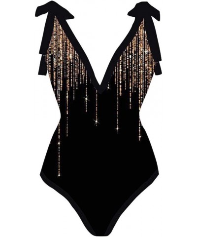 One Piece Swimsuit Women 1 Piece Swimwear+1 Piece Cover UP Two Piece Vintage Printed Swimsuit Monokini Swimsuits A03-gold $4....