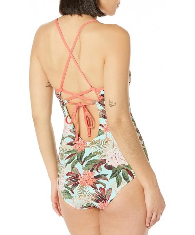 Women's Standard Charlie V-Neck One Piece Swimsuit Olinda Floral $11.20 Swimsuits