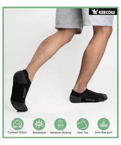 Ankle Athletic Running Cushioned Socks for Men & Women No Show Low Cut Sports Cotton Tab Socks 6 Pairs Black $10.25 Socks