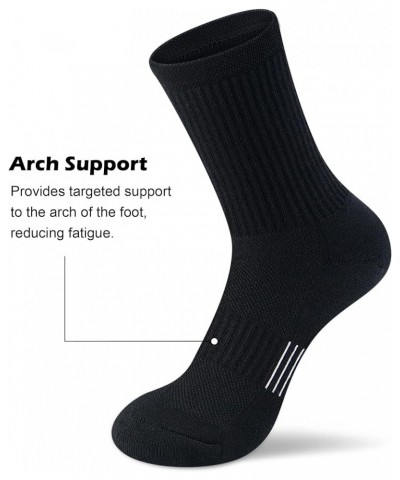 Crew Socks Women Hiking Running Athletic Cushioned Compression Socks 5-6 Pairs N-white 3 + Black 3 $16.79 Activewear