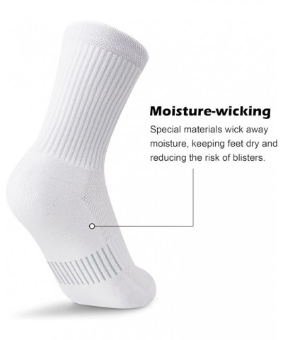 Crew Socks Women Hiking Running Athletic Cushioned Compression Socks 5-6 Pairs N-white 3 + Black 3 $16.79 Activewear